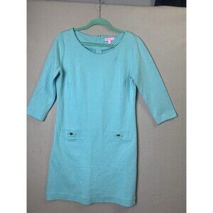 Lilly Pulitzer Charlene Shift Dress Women's Size L Teal Career Office